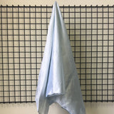 Sky Blue Silk Dupion — mid-weight and crisp with a lightly slubbed texture, 100% silk, 137cm wide