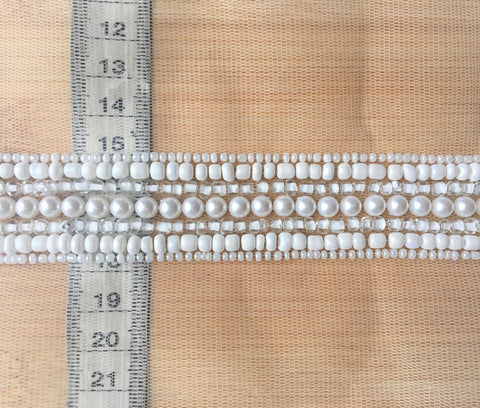 Pearl Border T27153 Ivory