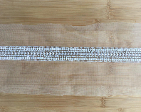 Pearl Border T27153 Ivory