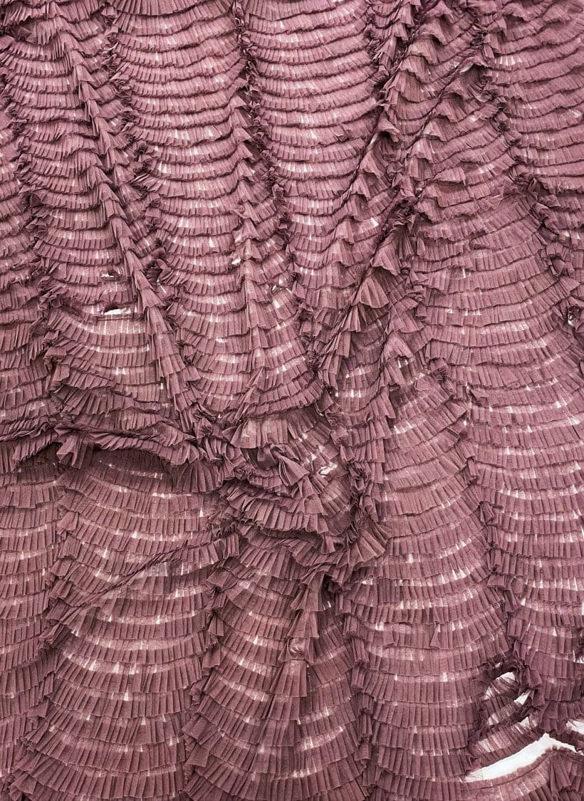 Grape Ruffled Tulle — soft, 100% nylon, 135cm wide
