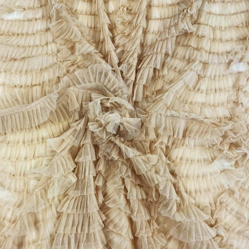 Nude Ruffled Tulle — soft, 100% nylon, 135cm wide