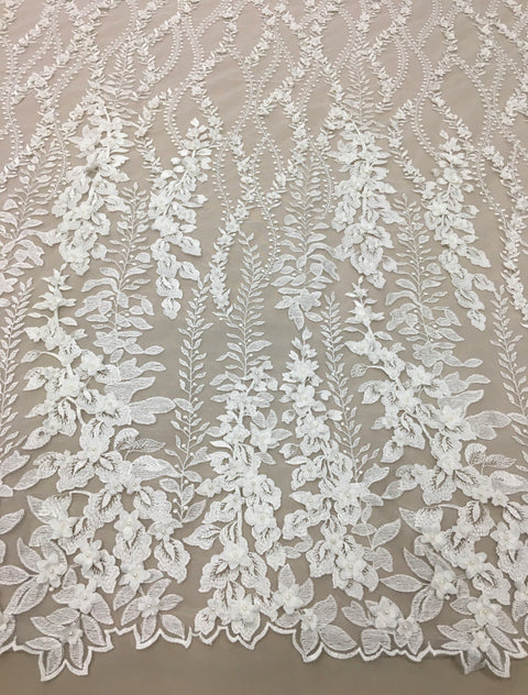 Embellished 3-D Floral Design (VJ12517) Ivory