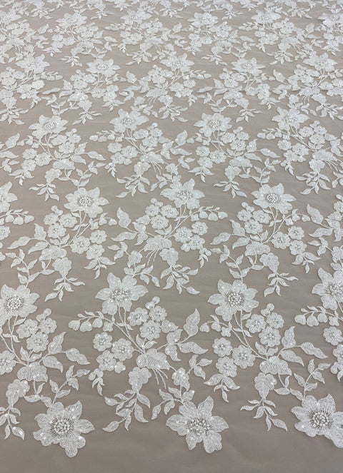 Embellished Floral Tulle (VJ3356050) Ivory