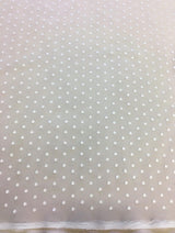 Ivory Woven Spot Tulle — mid-weight, 80% nylon 20% rayon, 145cm wide