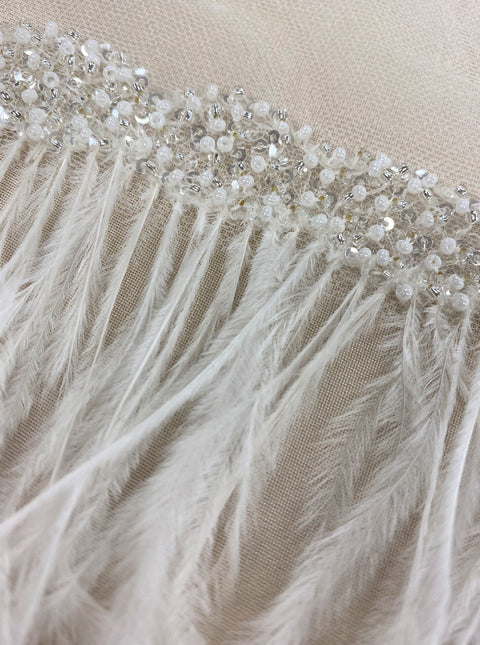 Feather beaded trim (W14342)