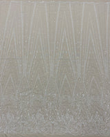 Ivory Embellished Tulle — featuring hand-beading and sequins, 50% nylon 50% rayon, 135cm wide
