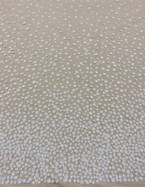 Sequined tulle (W53524 ) Ivory