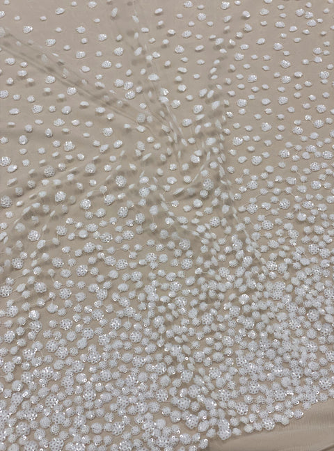 Sequined tulle (W53524 ) Ivory