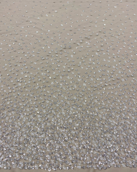 Sequined tulle (W53524) Silver