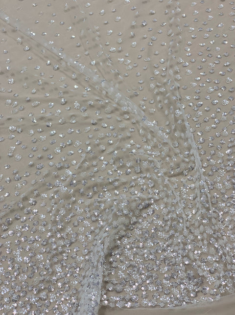 Sequined tulle (W53524) Silver