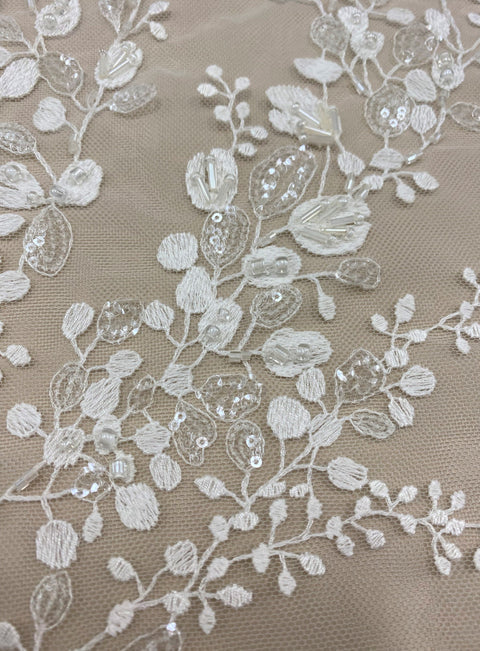 Embellished Tulle (W53627) Ivory