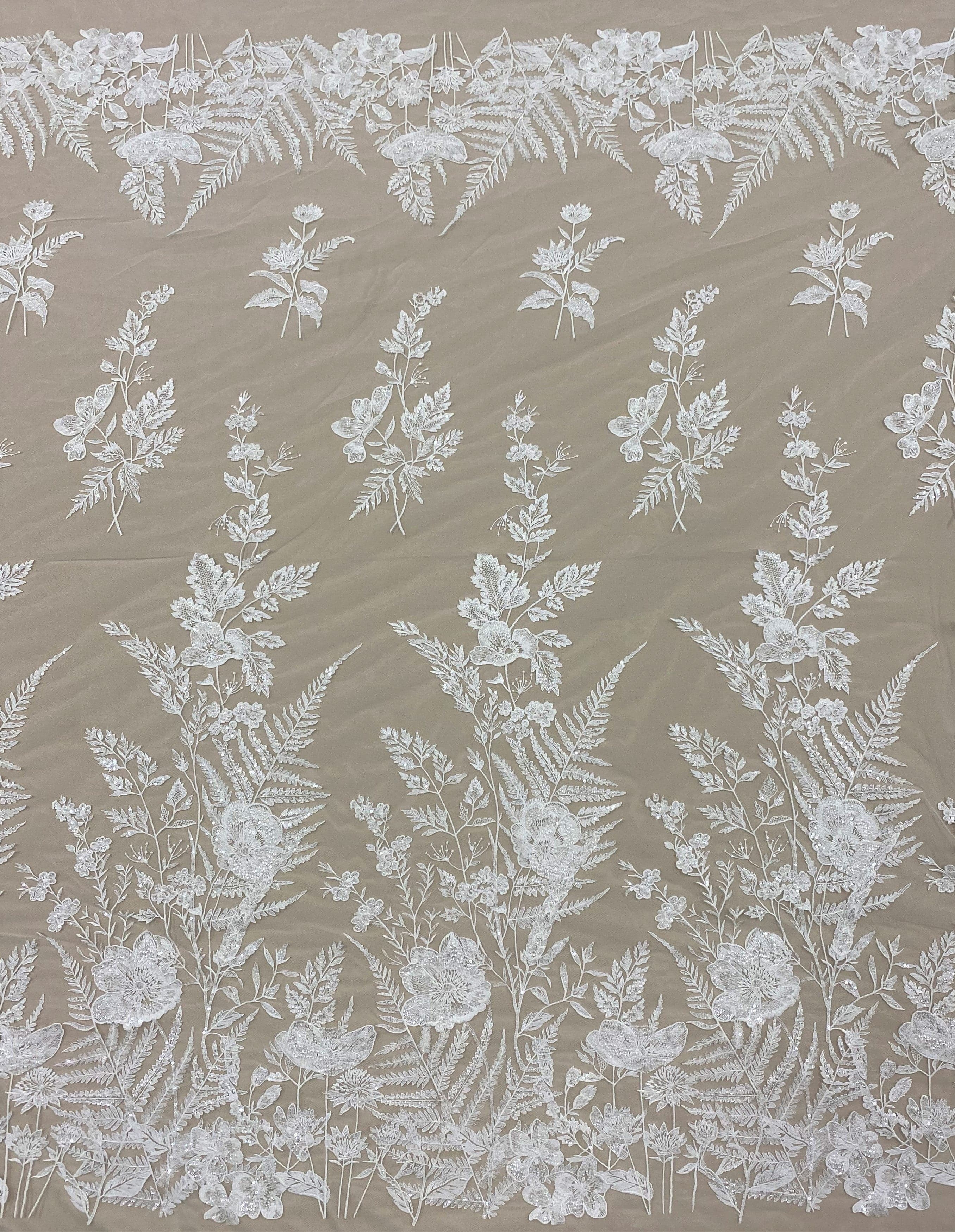 Ivory Embroidered Beaded Tulle Eb1020 main image 1