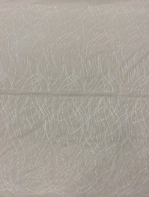 Embroidered Sequined Tulle (W53850) Ivory