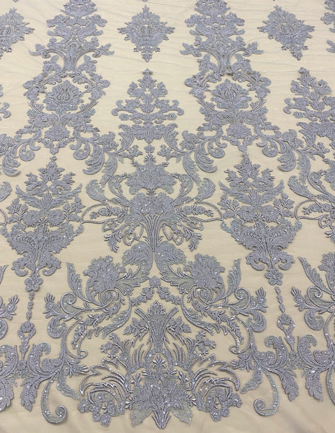 Embroidered Floral Tulle (W54049) Gunmetal