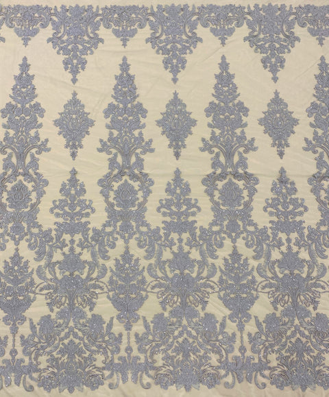 Embroidered Floral Tulle (W54049) Gunmetal