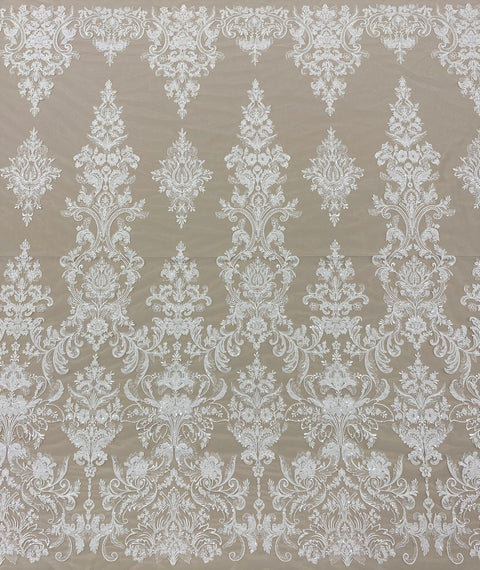 Embroidered Floral Tulle (W54049) Ivory