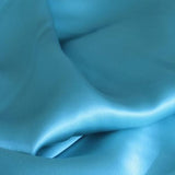Aquamarine Sandwash Satin — lightweight and soft with a smooth luster satin finish, 100% mulberry silk, 140cm wide