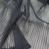 Black Pleated Tulle — lightweight and soft, 100% polyester, 145cm wide