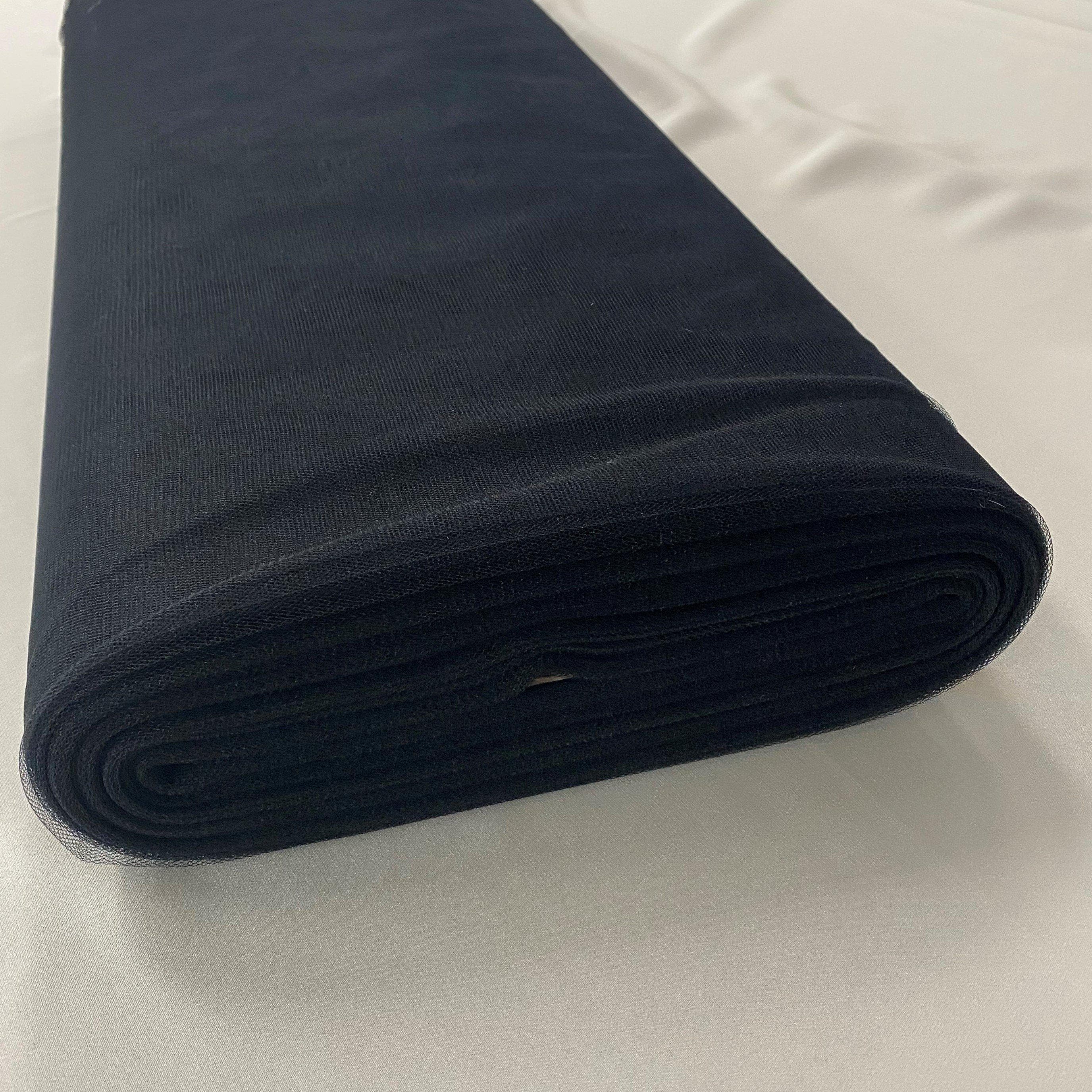 Black Bridal Tulle — mid-weight, 100% nylon, 300cm wide