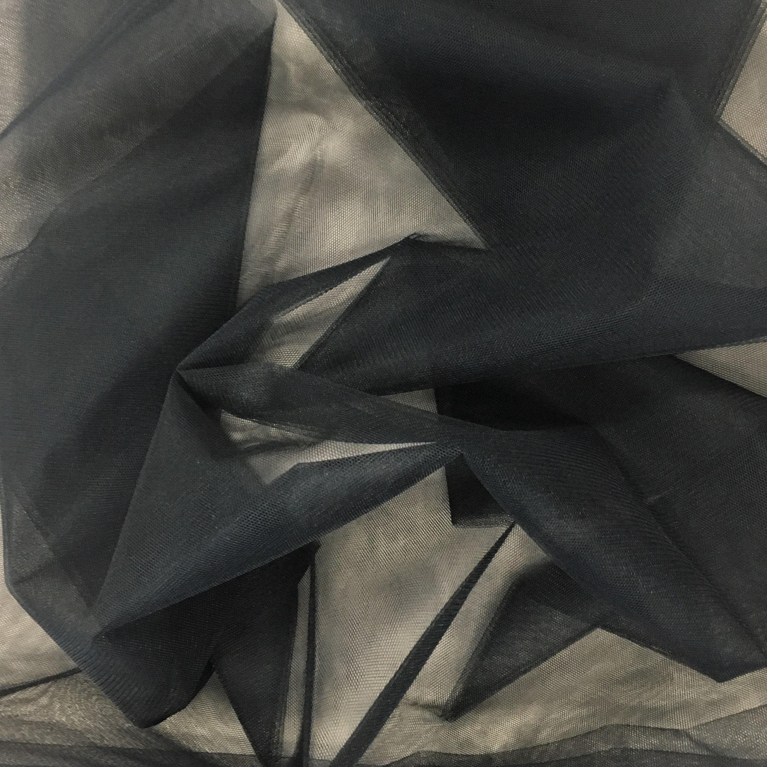 Black Bridal Tulle — mid-weight, 100% nylon, 300cm wide