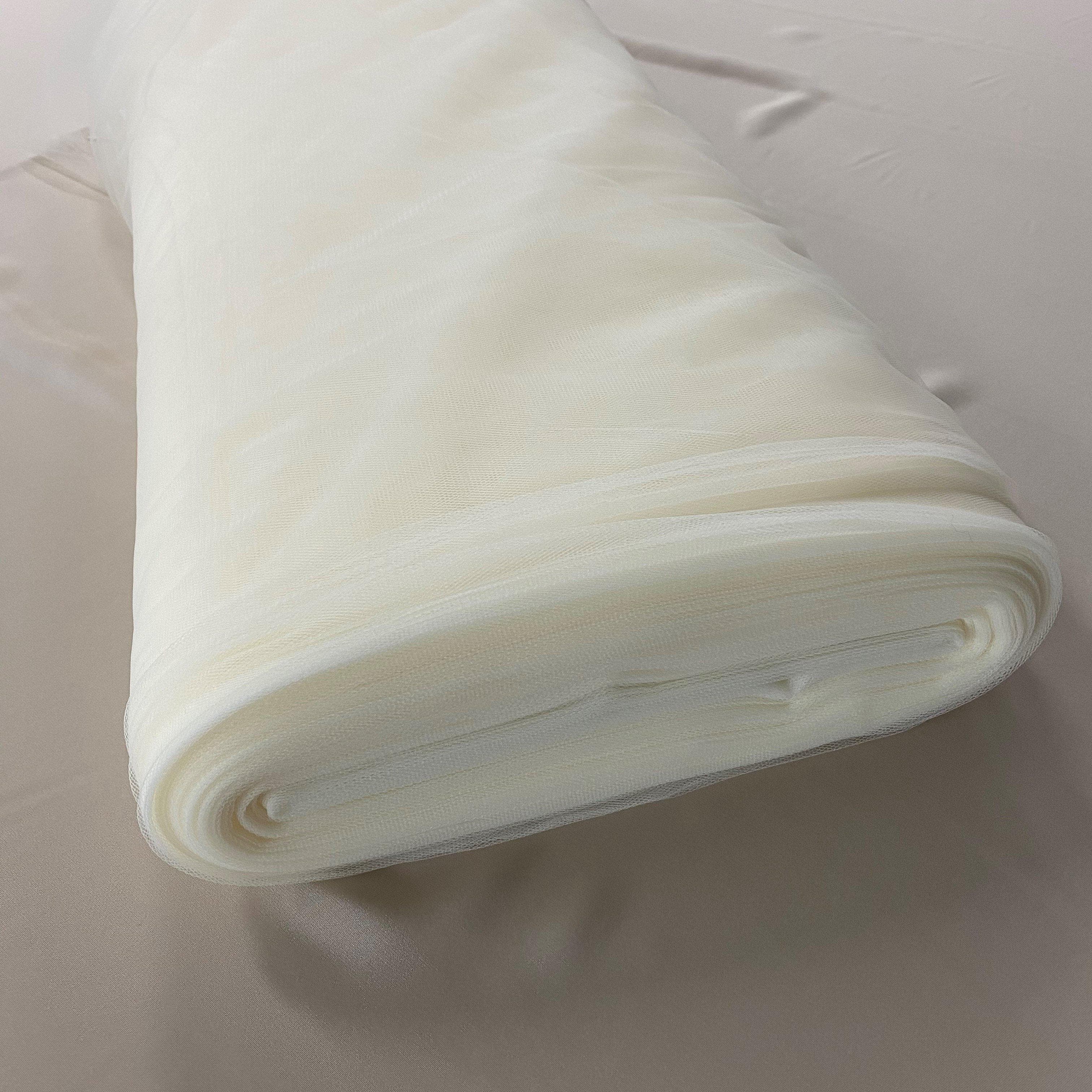 Pale Ivory Bridal Tulle — mid-weight, 100% nylon, 300cm wide