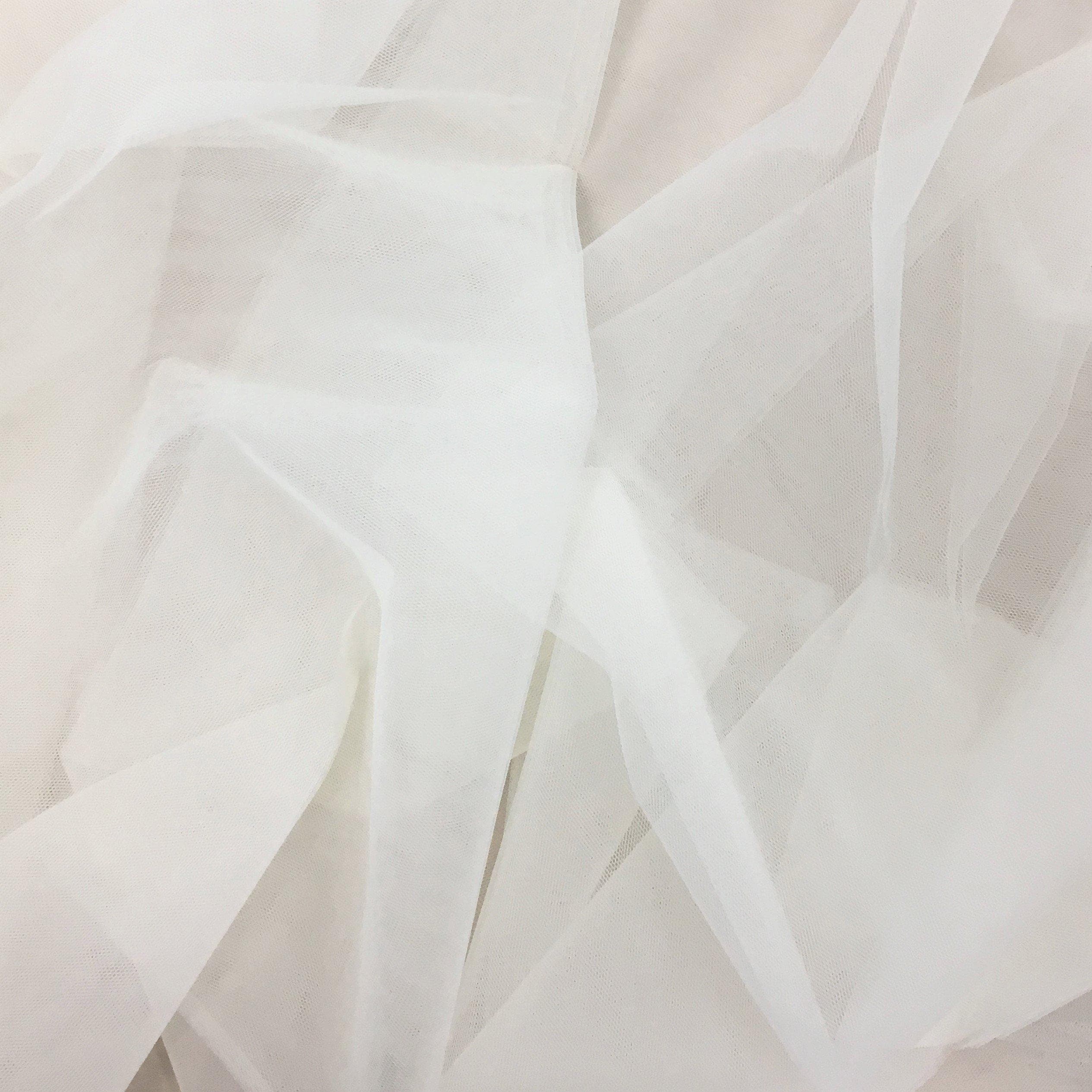 Pale Ivory Bridal Tulle — mid-weight, 100% nylon, 300cm wide