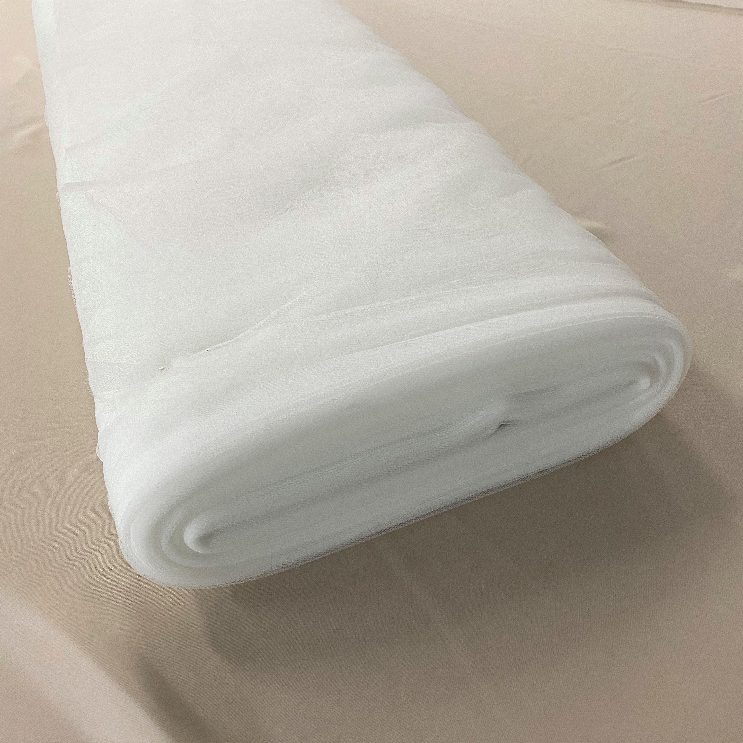 Silk White Bridal Tulle — mid-weight, 100% nylon, 300cm wide