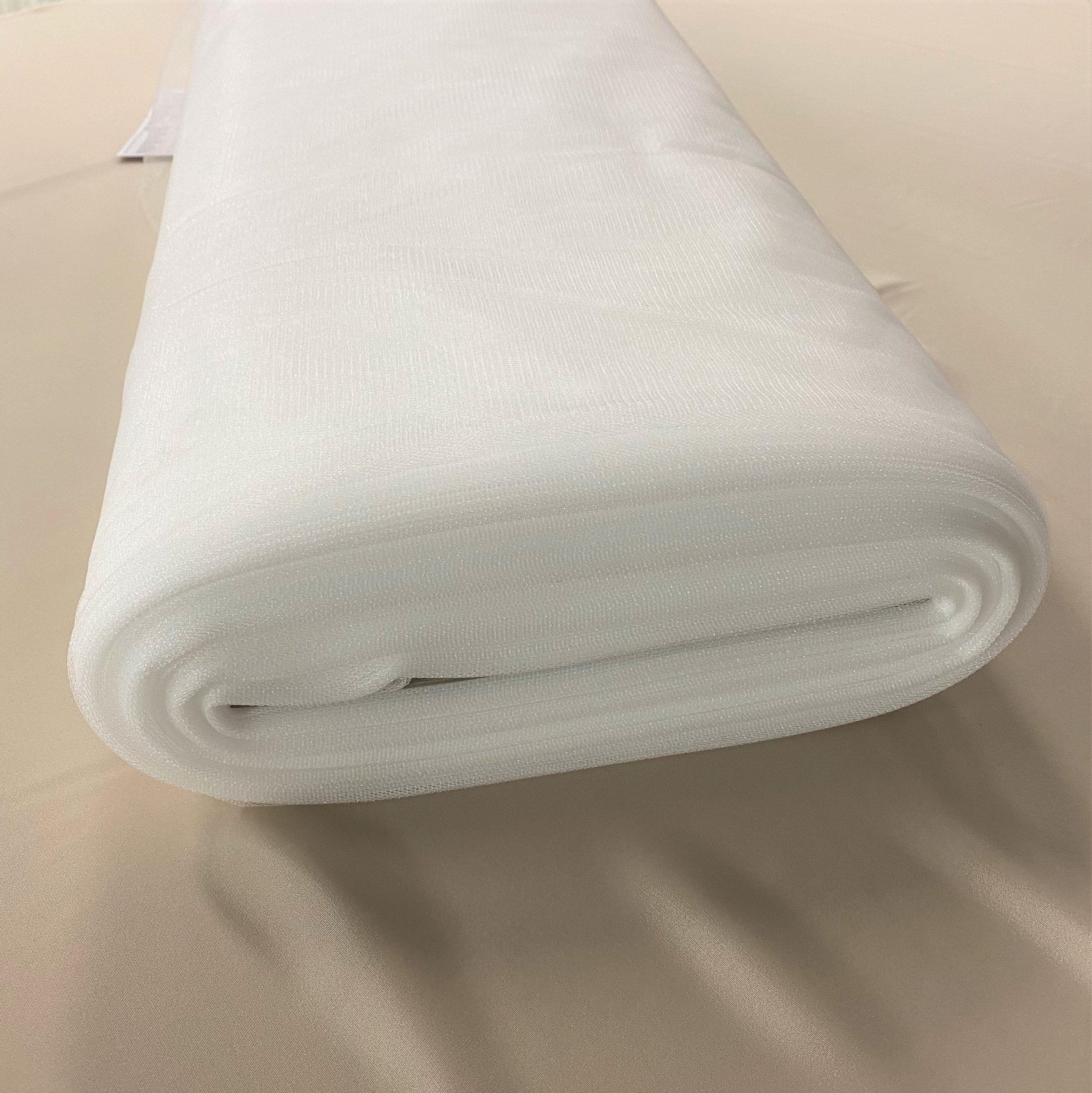 Silk White Crystal Tulle — mid-weight, 100% nylon, 300cm wide