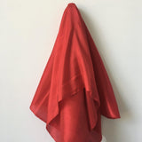 Deep Red Habotai — soft with a light, airy drape and a smooth satin finish, 100% mulberry silk, 140cm wide
