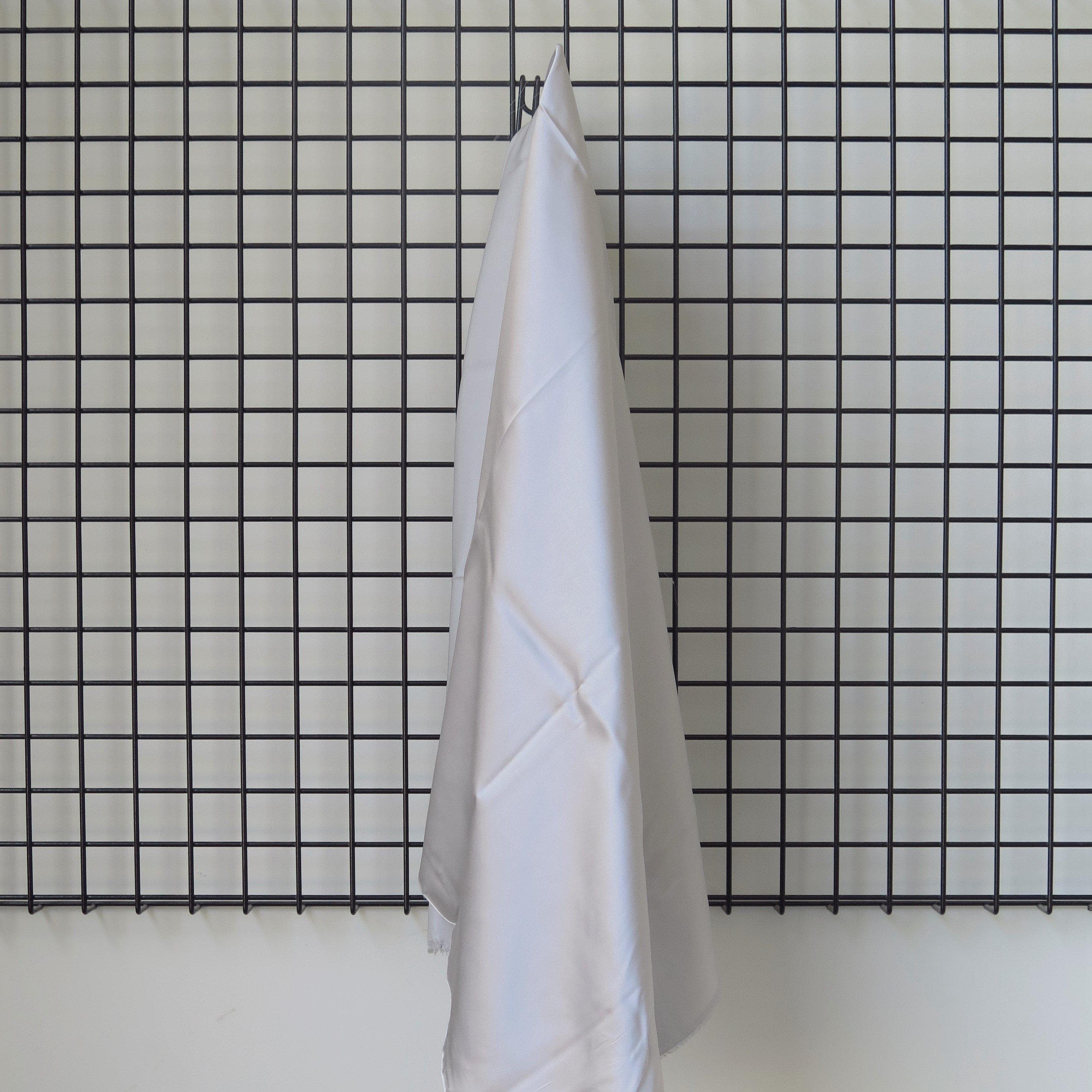 Dove Sandwash Satin — lightweight and soft with a smooth luster satin finish, 100% mulberry silk, 140cm wide