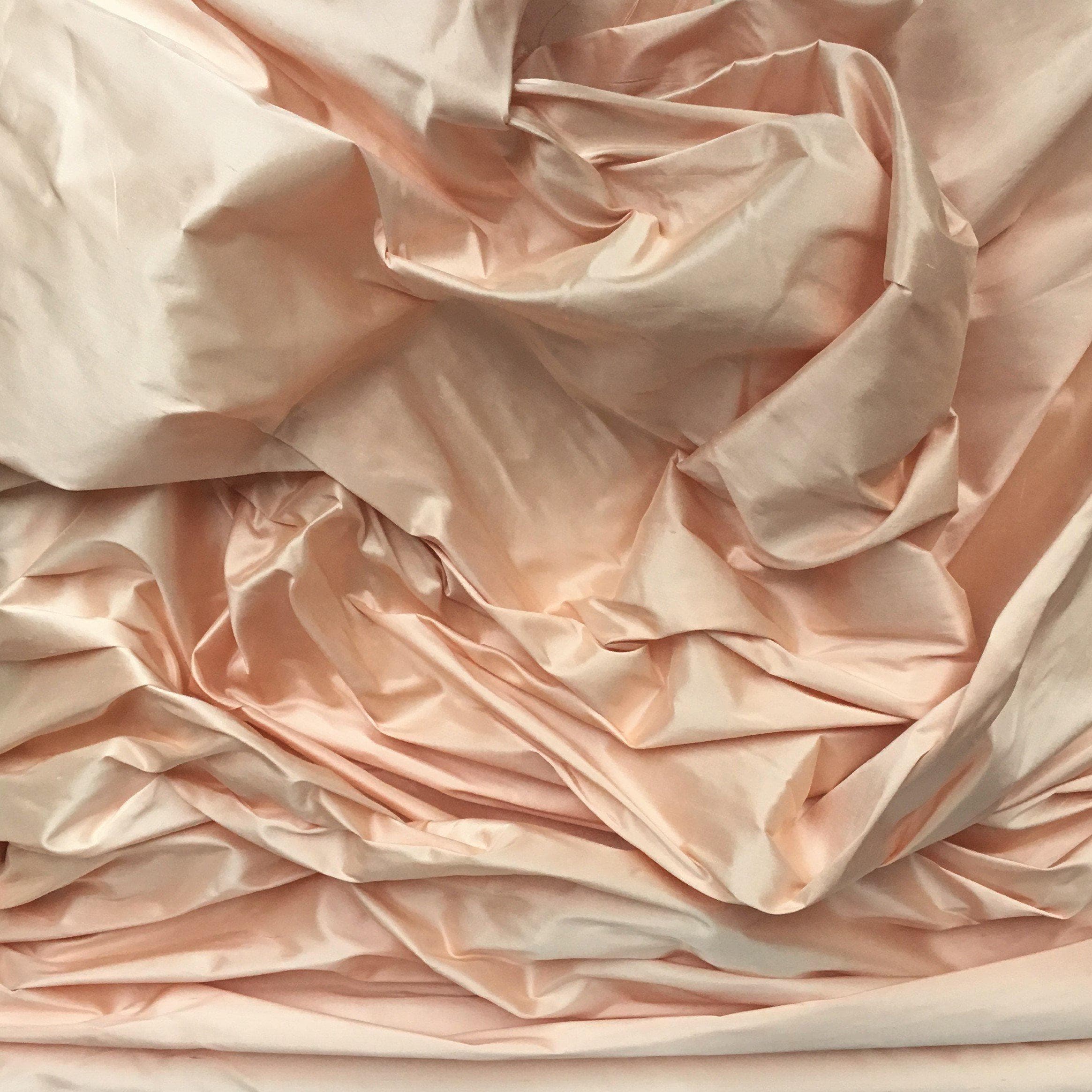 Apricot Silk Dupion — mid-weight and crisp with a lightly slubbed texture, 100% silk, 137cm wide