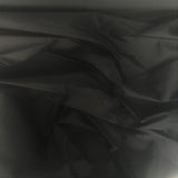 Black Silk Dupion — mid-weight and crisp with a lightly slubbed texture, 100% silk, 137cm wide