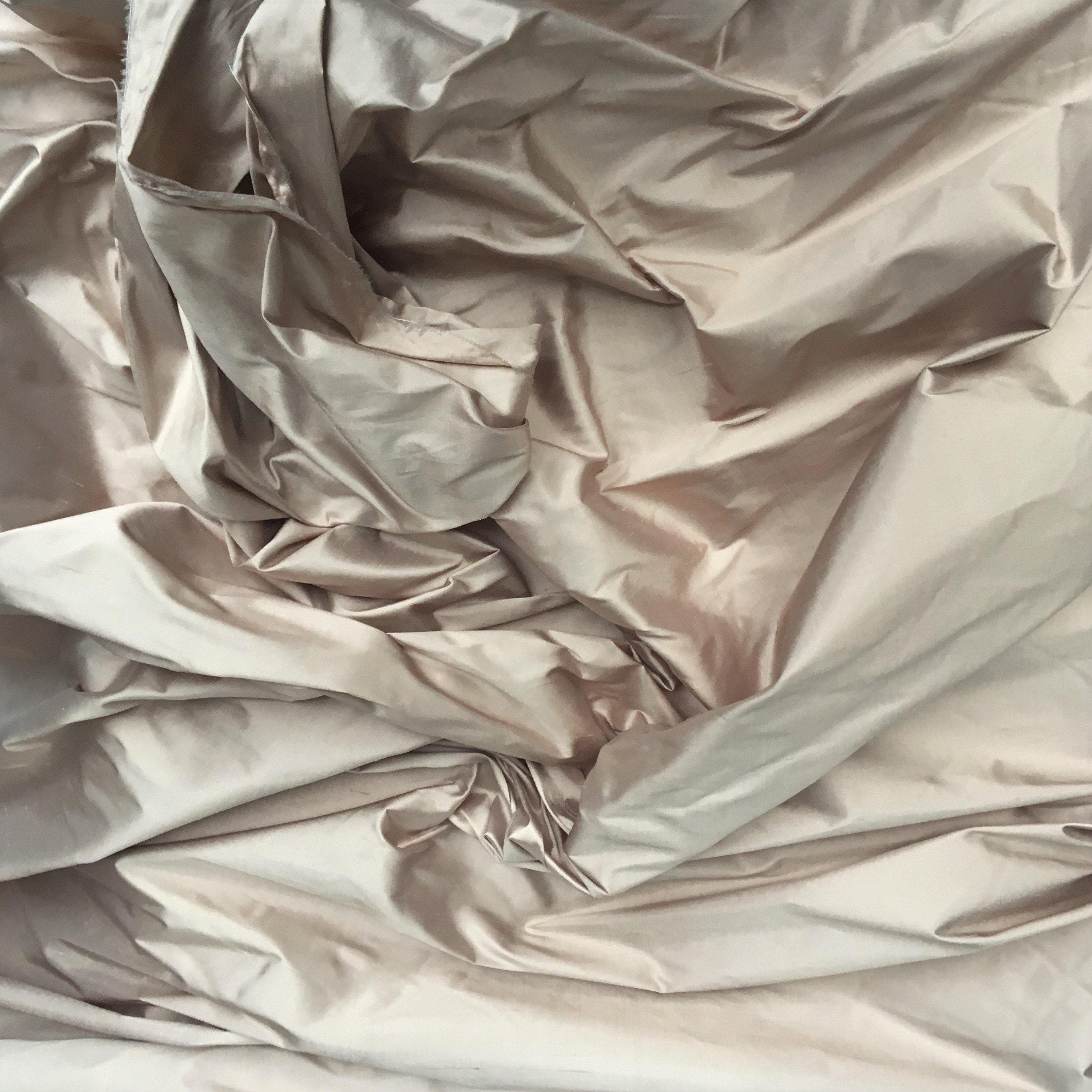 Tea Rose Silk Dupion — mid-weight and crisp with a lightly slubbed texture, 100% silk, 137cm wide