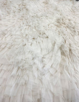 Ivory Organza Ruffle Tulle — soft, 100% polyamide, 140cm wide