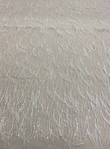Ivory Feather Tulle — featuring sequins, 40% nylon 40% rayon 20% polyester, 130cm wide