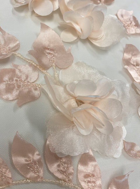 3D Floral tulle (G3900) Blush