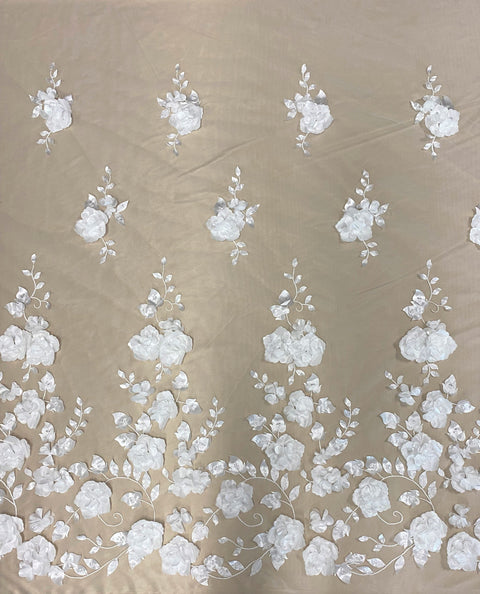 3D Floral tulle (G3900) Ivory