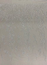 Ivory Beaded Tulle — featuring hand-beading, 30% nylon 40% rayon 30% polyester, 130cm wide