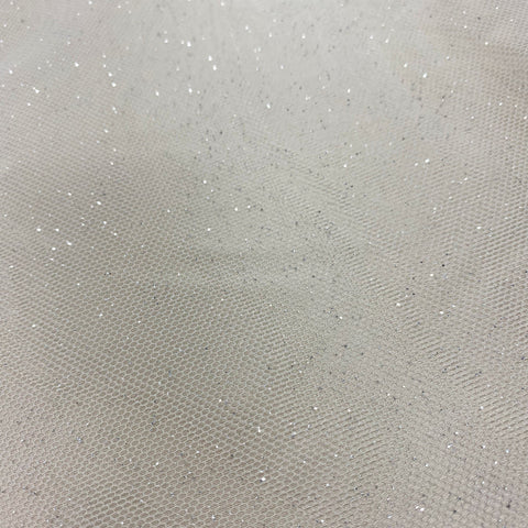 Glitter Tulle Off White/ Silver