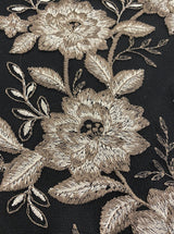 Black Embroidered Tulle — featuring floral motifs, 100% polyamide, 125cm wide