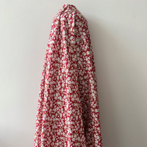 Remnant Printed Viscose Floral Red