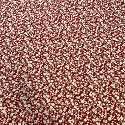 Remnant Printed Viscose Floral Red