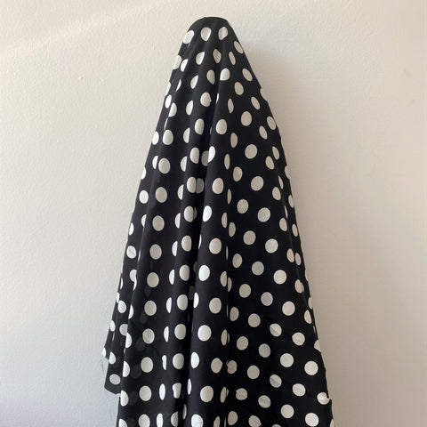 Remnant Printed Viscose Spot Black