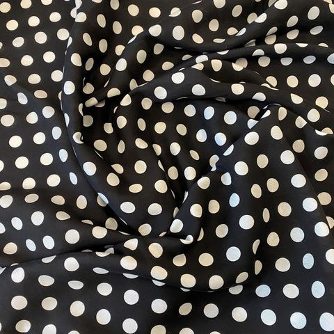 Remnant Printed Viscose Spot Black