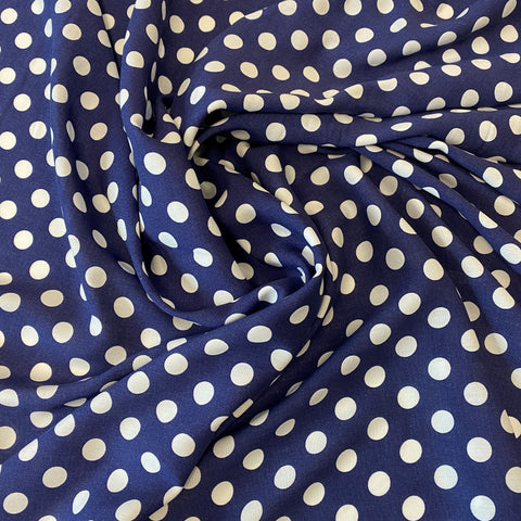 Printed Viscose Spot Blue