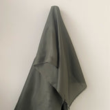 Khaki Habotai — soft with a light, airy drape and a smooth satin finish, 100% mulberry silk, 140cm wide