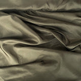 Khaki Habotai — soft with a light, airy drape and a smooth satin finish, 100% mulberry silk, 140cm wide
