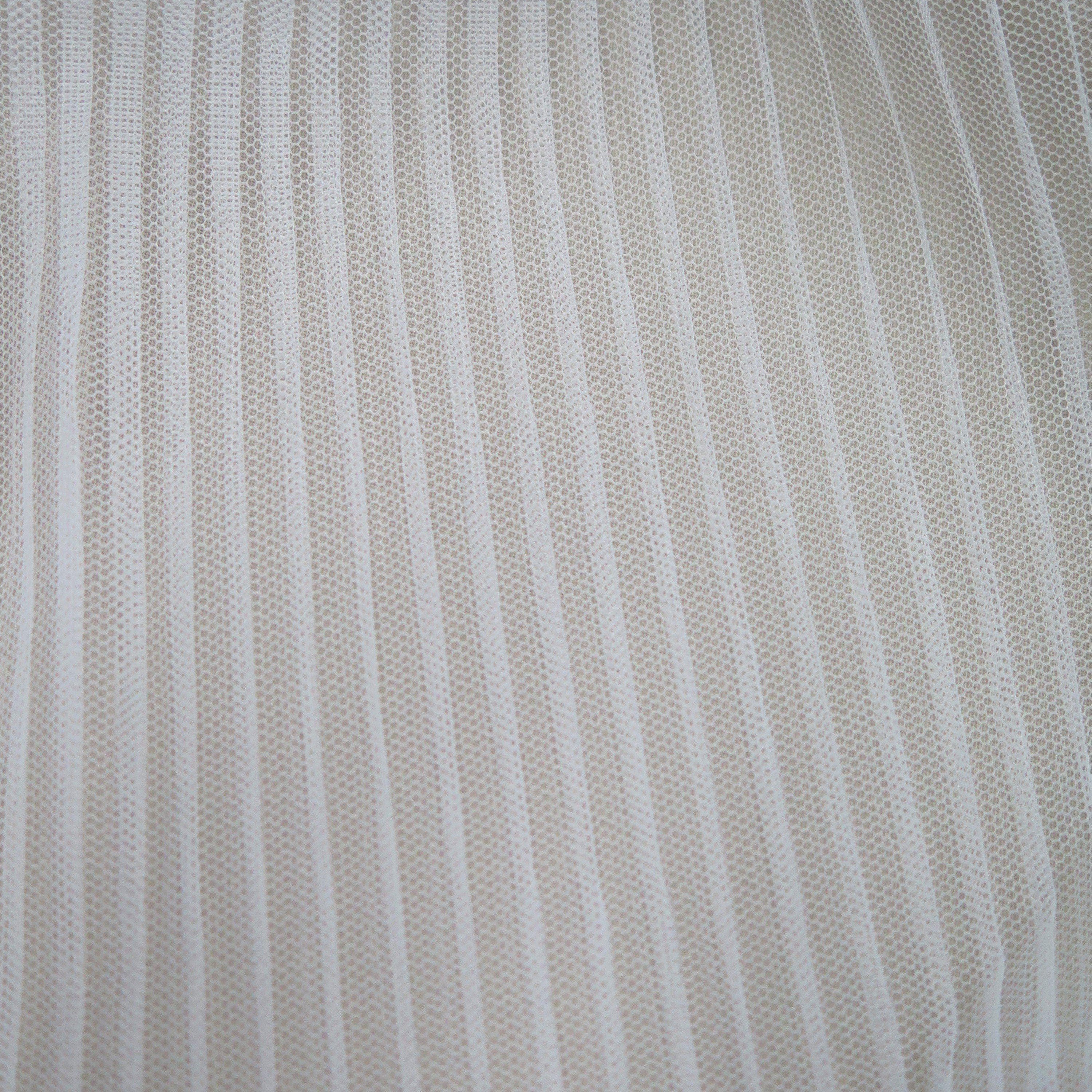 Ivory Pleated Tulle — lightweight and soft, 100% polyester, 145cm wide