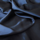 Junior Blue Sandwash Satin — lightweight and soft with a smooth luster satin finish, 100% mulberry silk, 140cm wide