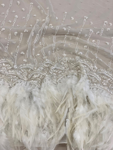 Feather Tulle (K08574) Ivory
